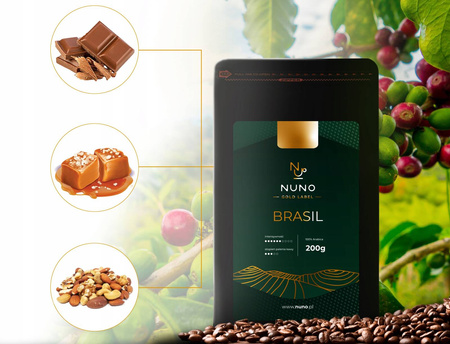 ZESTAW PREZENTOWY NUNO GOLD 4X KAWA ZIARNISTA ŚWIEŻO PALONA FILIŻANKA 200ML