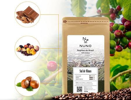 KAWA ZIARNISTA NUNO SUL DE MINAS 100% ARABIKA 200G