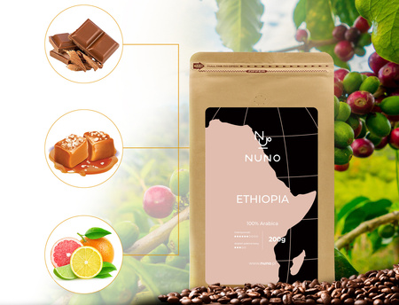 ZESTAW DEGUSTACYJNY KAW ŚWIEŻO PALONYCH NUNO 6X200G ARABICA/ROBUSTA