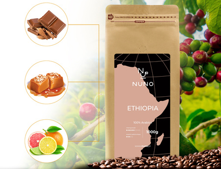 KAWA ZIARNISTA NUNO ETHIOPIA/BRASIL 2000 G