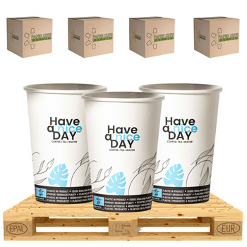 HAVE A NICE DAY 150ML KUBEK, KUBKI PAPIEROWE JEDNORAZOWE 150 ML - PALETA. (54000 szt.)