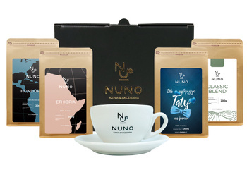 ZESTAW PREZENTOWY DLA TATY NUNO 4X KAWA ZIARNISTA FILIŻANKA 200 ML