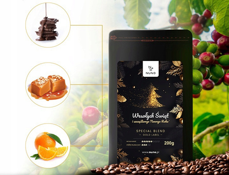 Kawa ziarnista Zestaw 4x200g Nuno GOLD - Świąteczny, prezentowy