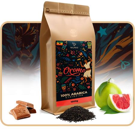 Kawa ziarnista 100% Arabica Nuno Oromo Ethiopia 1kg, Świeżo palona